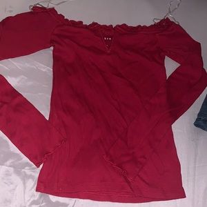 Off the shoulder long sleeve top